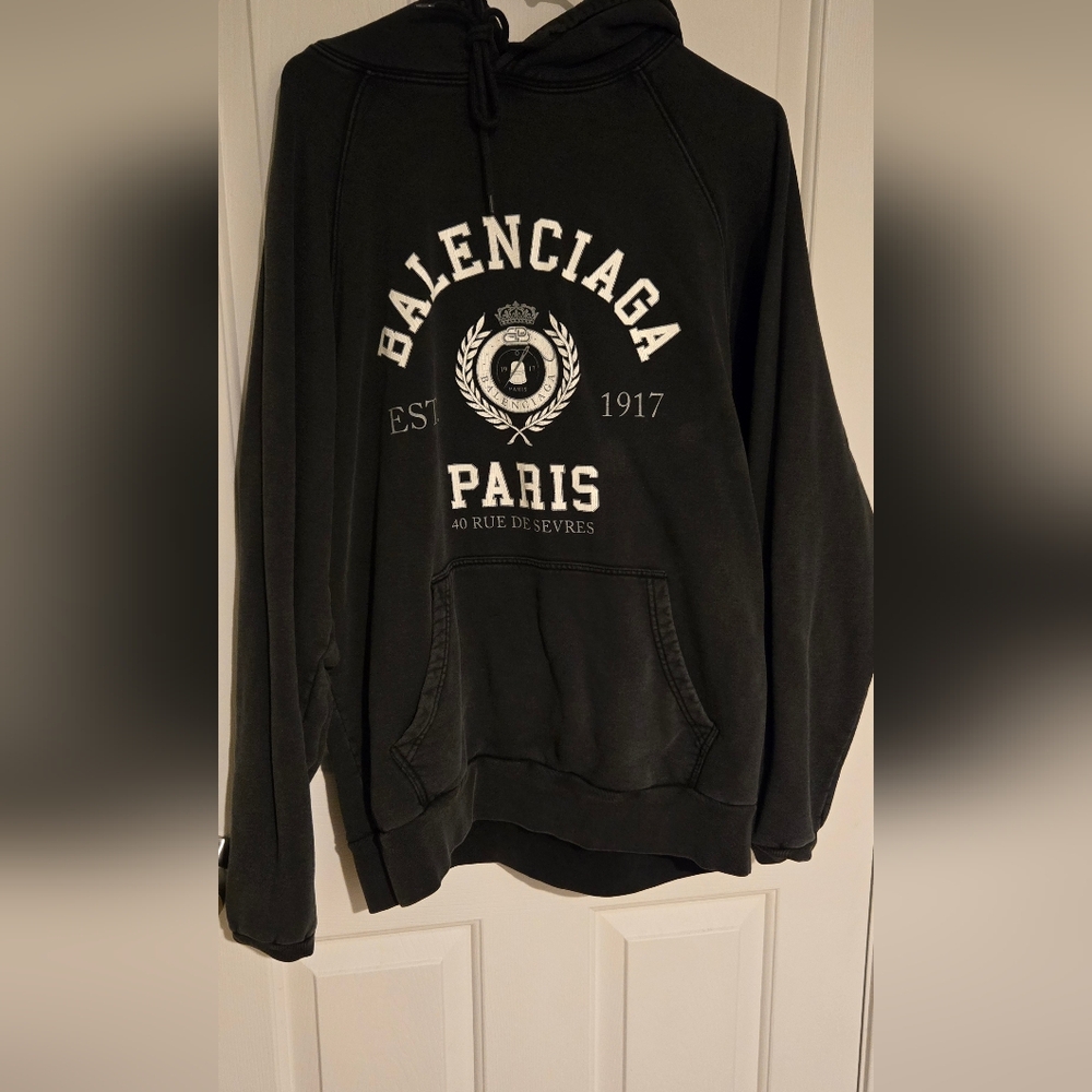 Balenciaga College 1917 Cracked Print Hoodie Rare Piece